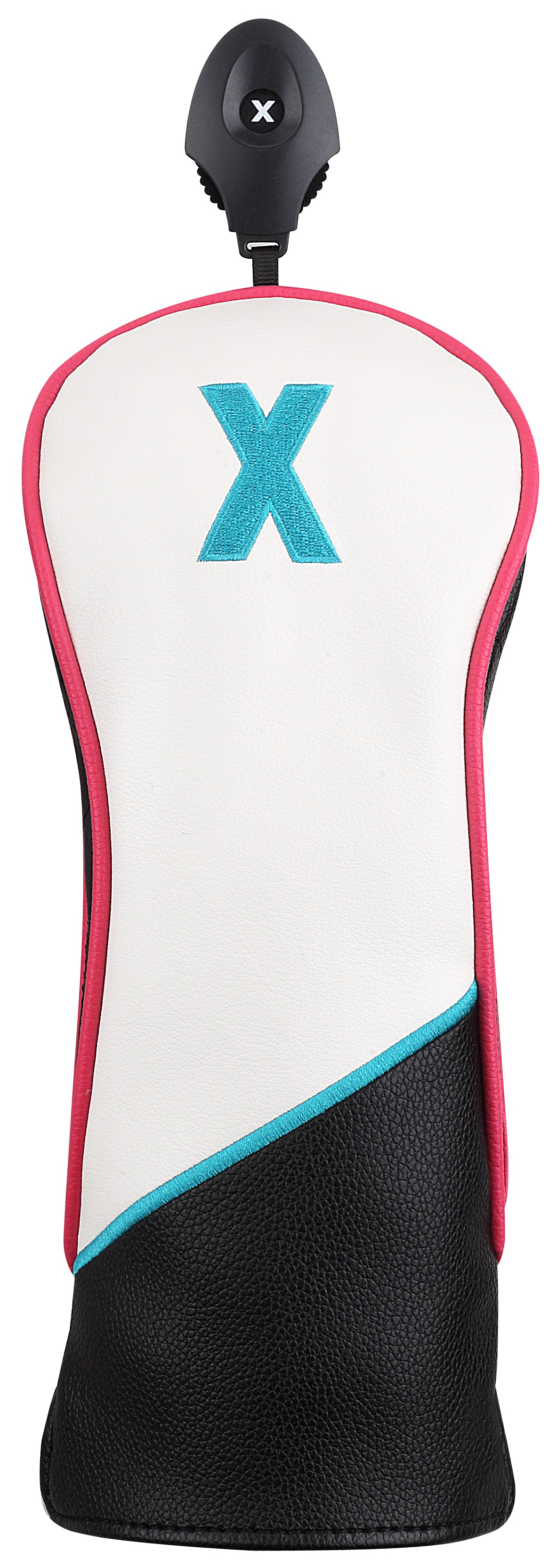 Majek Golf Clubs Premium Protective Pink Teal White and Black Head Covers