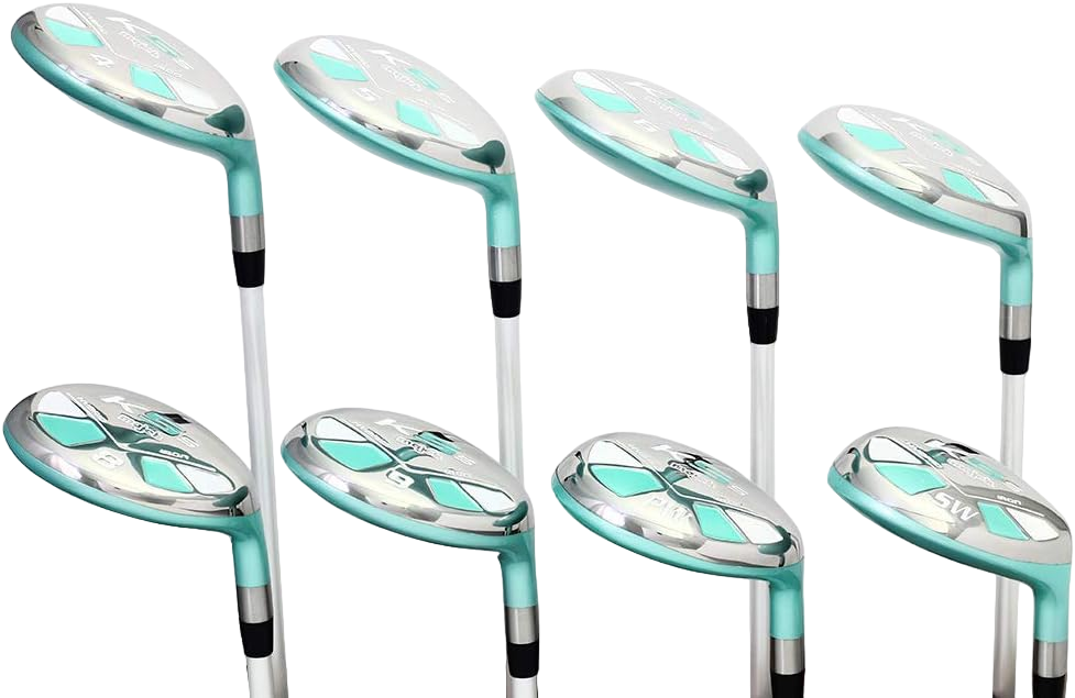 Majek K5s Teal Ladies Golf Hybrids Irons Set Womens All True Hybrid Ultra Light Weight Forgiving Includes 4-SW
