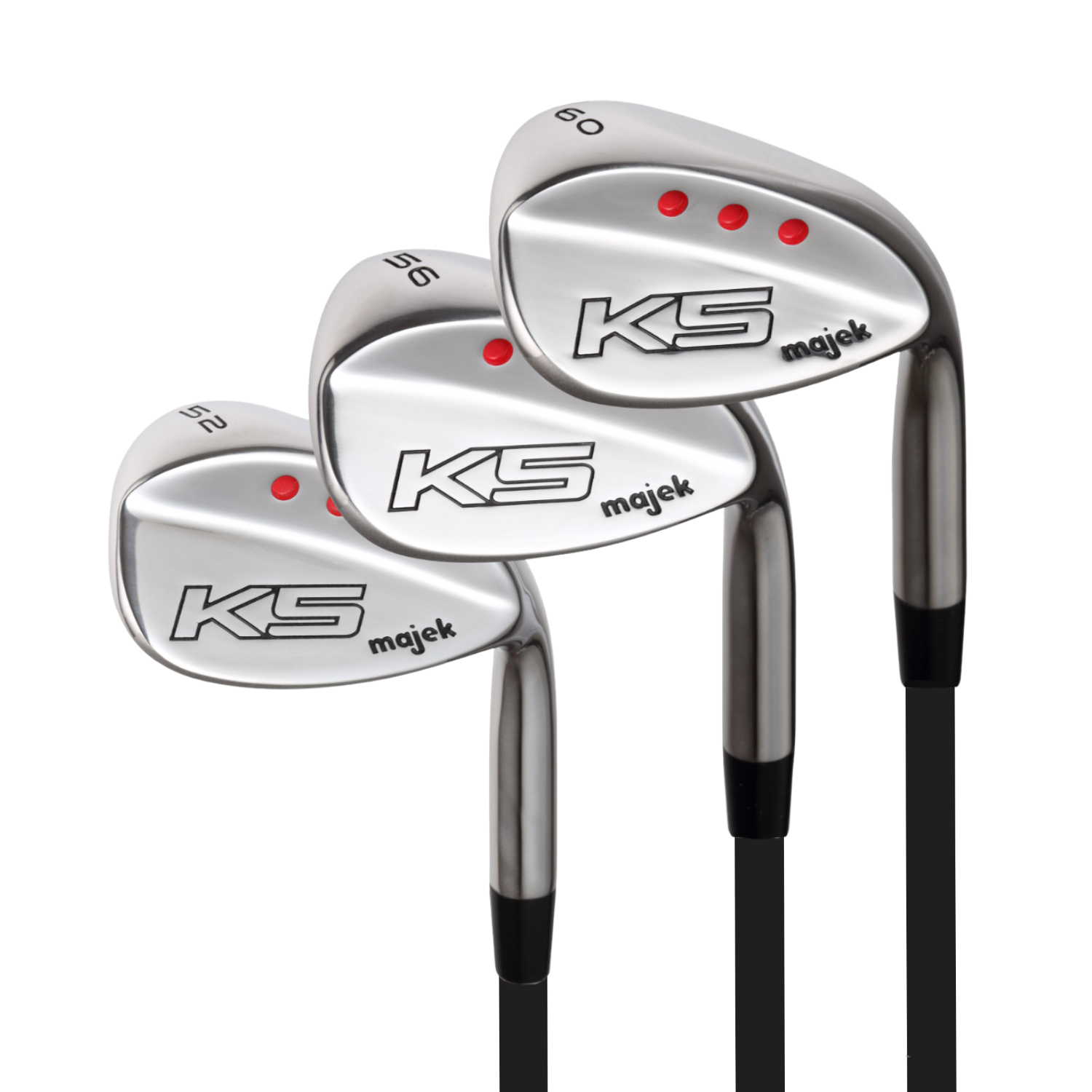 Majek K5 Golf Men's Complete Wedge Set: 52° Gap Wedge (GW), 56° Sand Wedge (SW), 60° Lob Wedge (LW) Right Handed Tall +1 inch Regular Flex Graphite Shaft