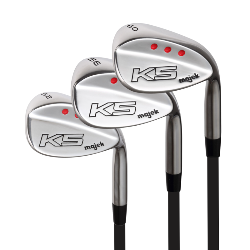 Majek K5 Golf Men's Complete Wedge Set: 52° Gap Wedge (GW), 56° Sand Wedge (SW), 60° Lob Wedge (LW) Right Handed Tall +1 inch Regular Flex Graphite Shaft