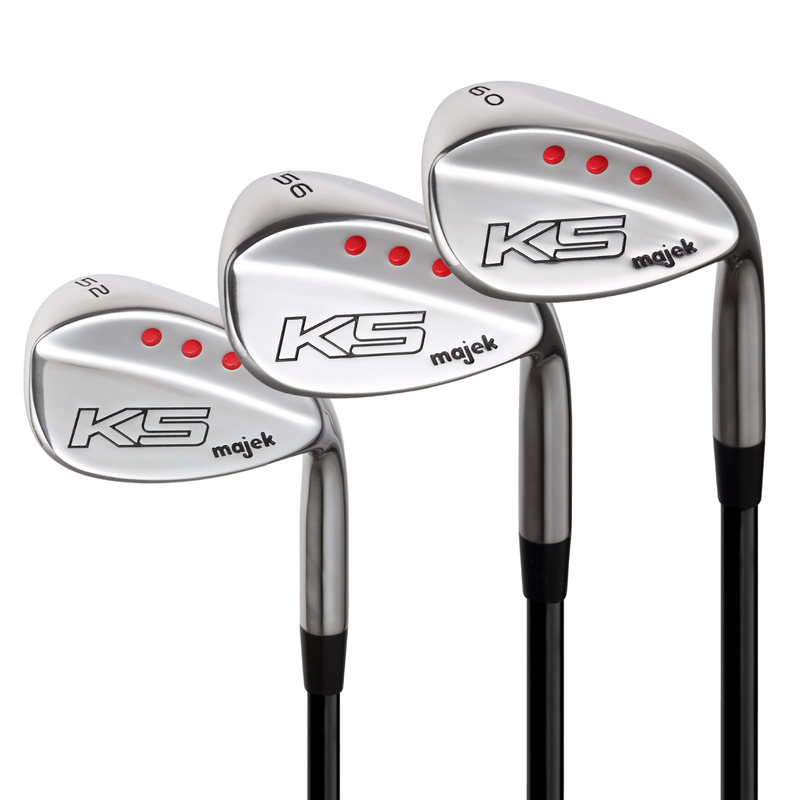 Majek K5 Golf Men's Complete Wedge Set: 52° Gap Wedge (GW), 56° Sand Wedge (SW), 60° Lob Wedge (LW) Right Handed Tall +1 inch Regular Flex Graphite Shaft