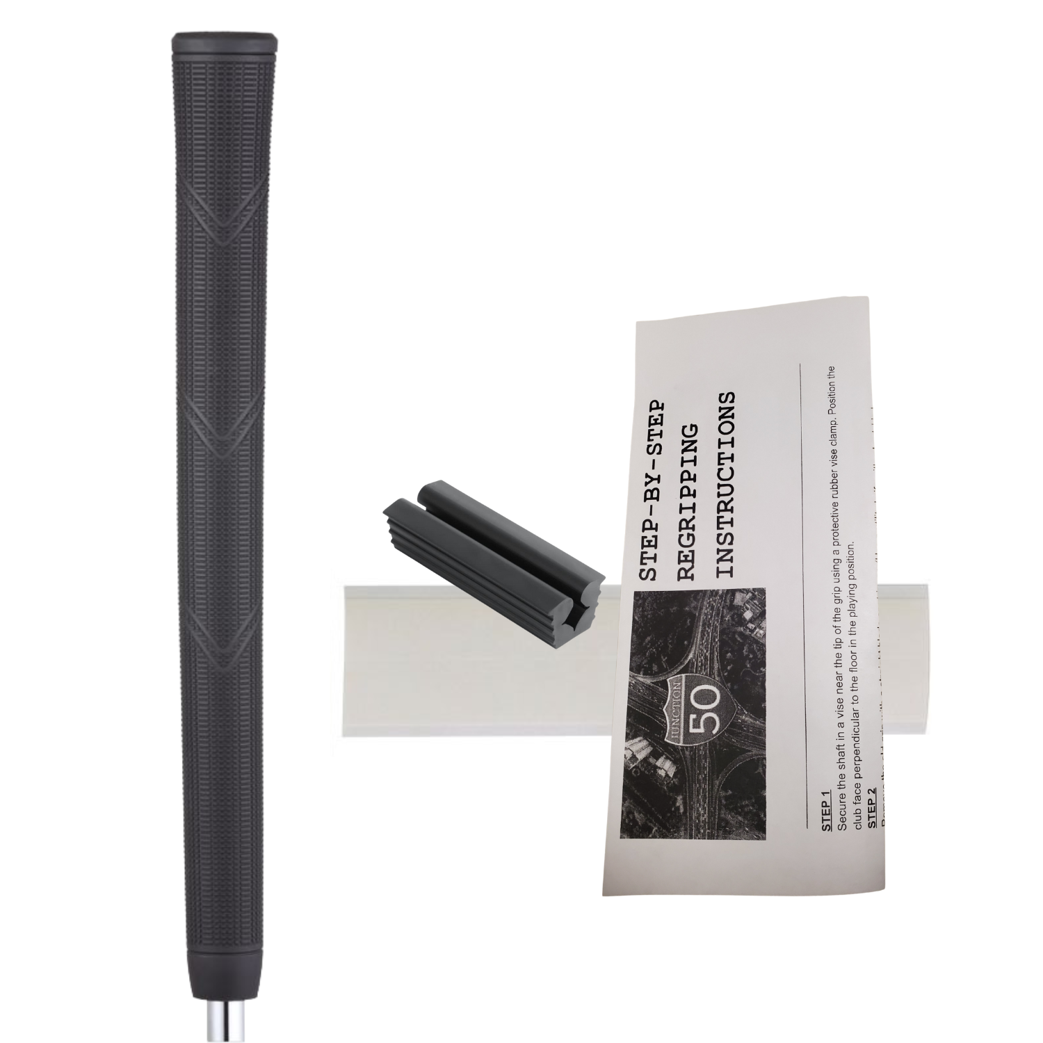 Grip Kit: Tape + Clamp Majek Golf Club Grips Super Jumbo Arthritic Extra Large Tour 360 Degree Black - NO LOGO - Round .600 Extra Large XL XXL Great for Tall Golfers with Big Hands - Premium Rubber Golf Grips -High Traction Grips