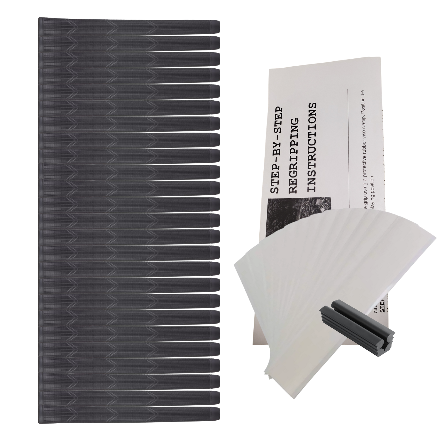 Grip Kit: Tape + Clamp Majek Golf Club Grips Super Jumbo Arthritic Extra Large Tour 360 Degree Black - NO LOGO - Round .600 Extra Large XL XXL Great for Tall Golfers with Big Hands - Premium Rubber Golf Grips -High Traction Grips