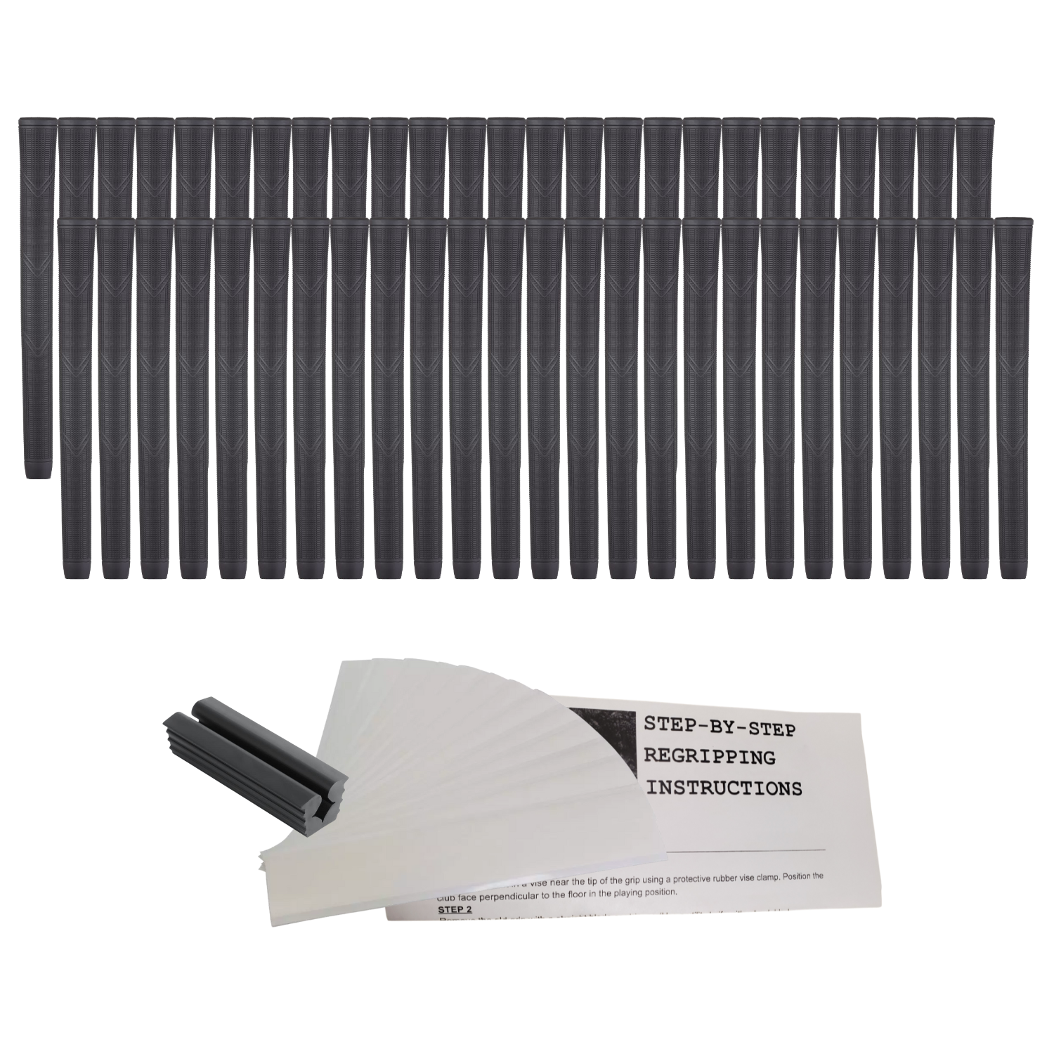 Grip Kit: Tape + Clamp Majek Golf Club Grips Super Jumbo Arthritic Extra Large Tour 360 Degree Black - NO LOGO - Round .600 Extra Large XL XXL Great for Tall Golfers with Big Hands - Premium Rubber Golf Grips -High Traction Grips