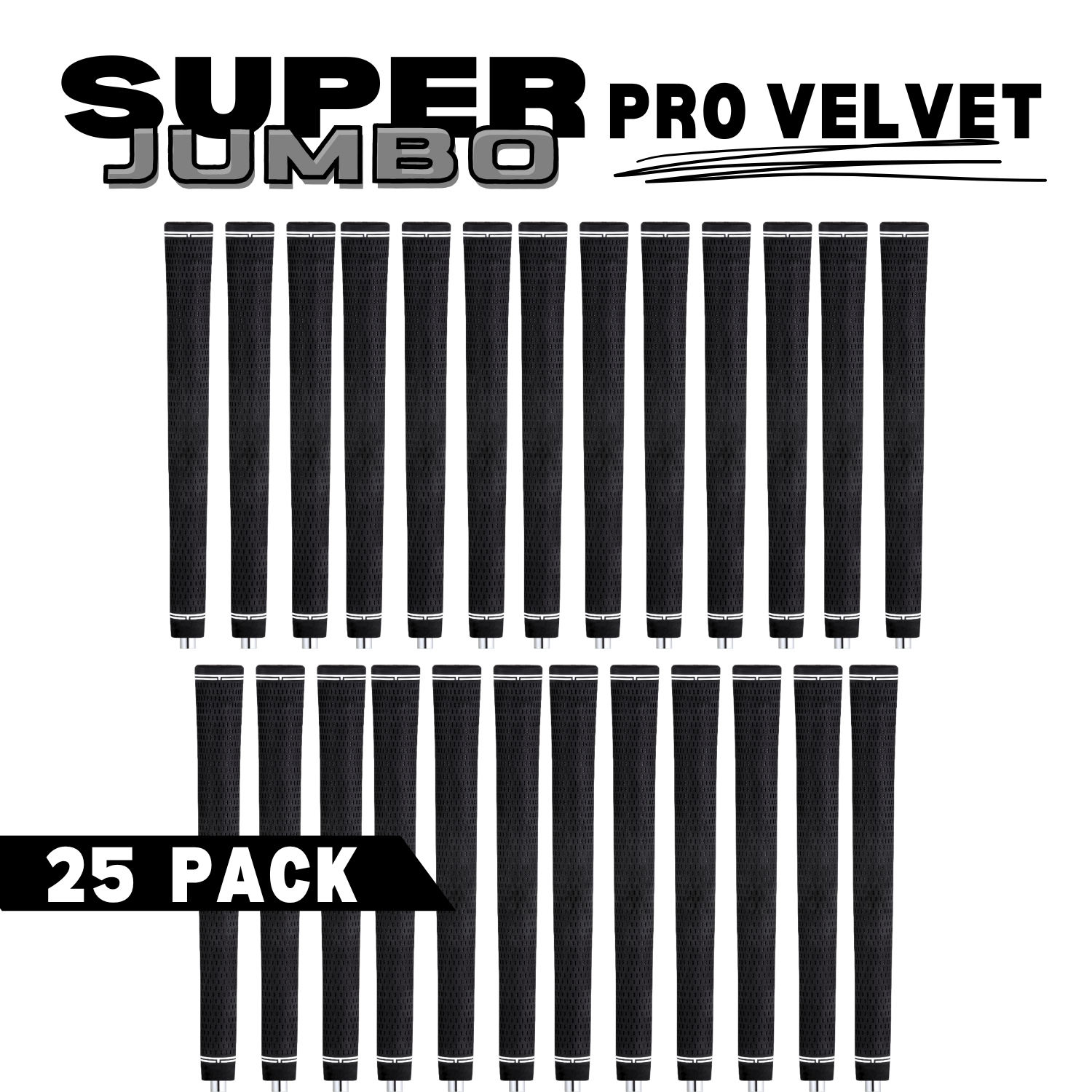 Majek Golf Club Grips Super Jumbo Extra Large Tour 360 Degree Black - NO LOGO - Round .600 Extra Large XL XXL Great for Tall Golfers with Big Hands - Premium Rubber Golf Grips -High Traction