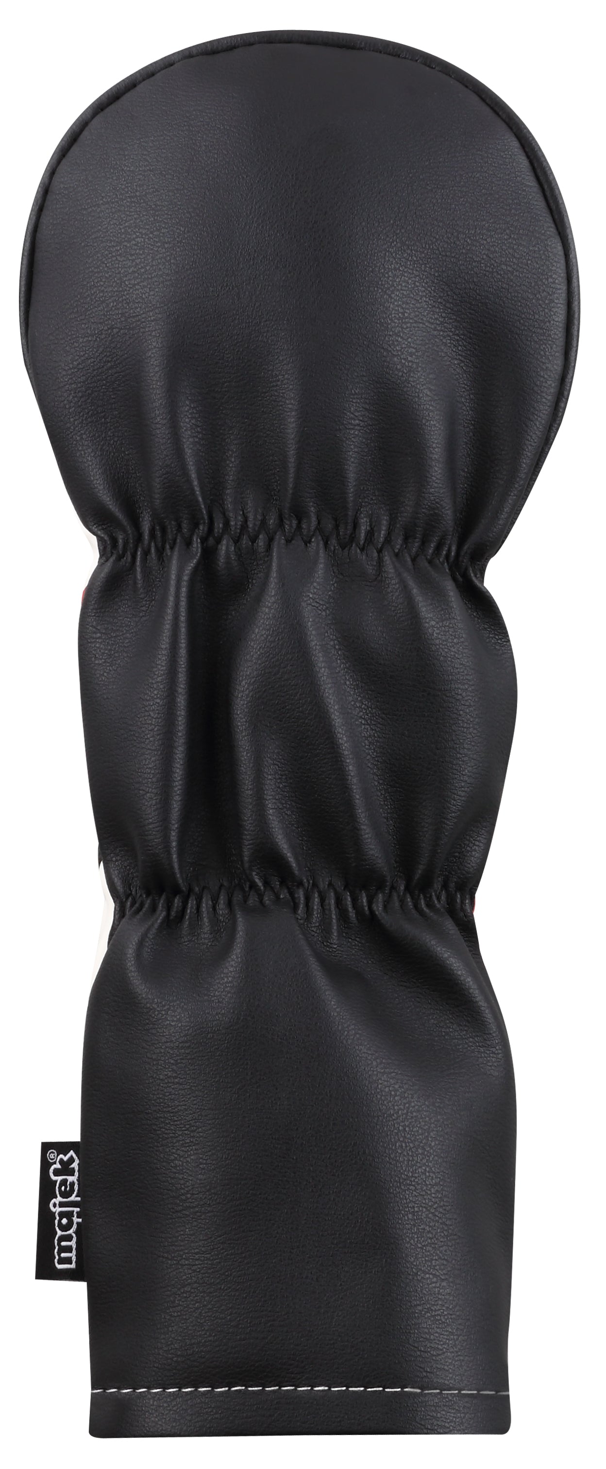 Majek Retro Golf Headcovers White Red and Black Vintage Leather Style 1 3 5 X H Driver Fairway and Hybrid Head Covers Fits 460cc Drivers Classic Look