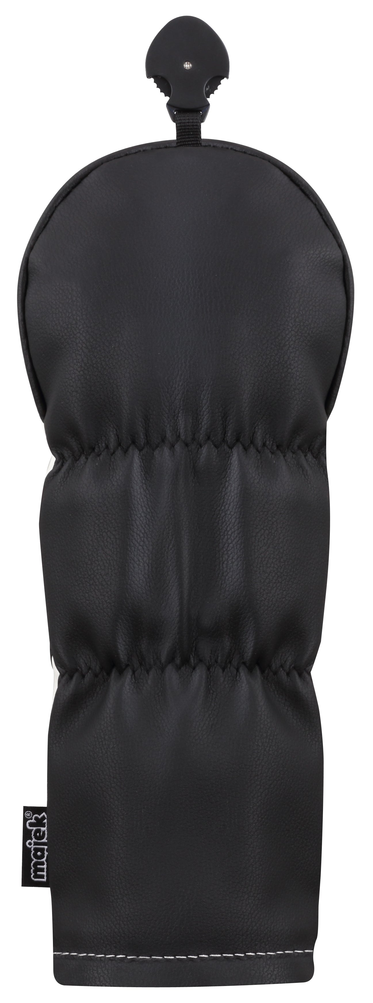 Majek Retro Golf Headcovers White Red and Black Vintage Leather Style 1 3 5 X H Driver Fairway and Hybrid Head Covers Fits 460cc Drivers Classic Look