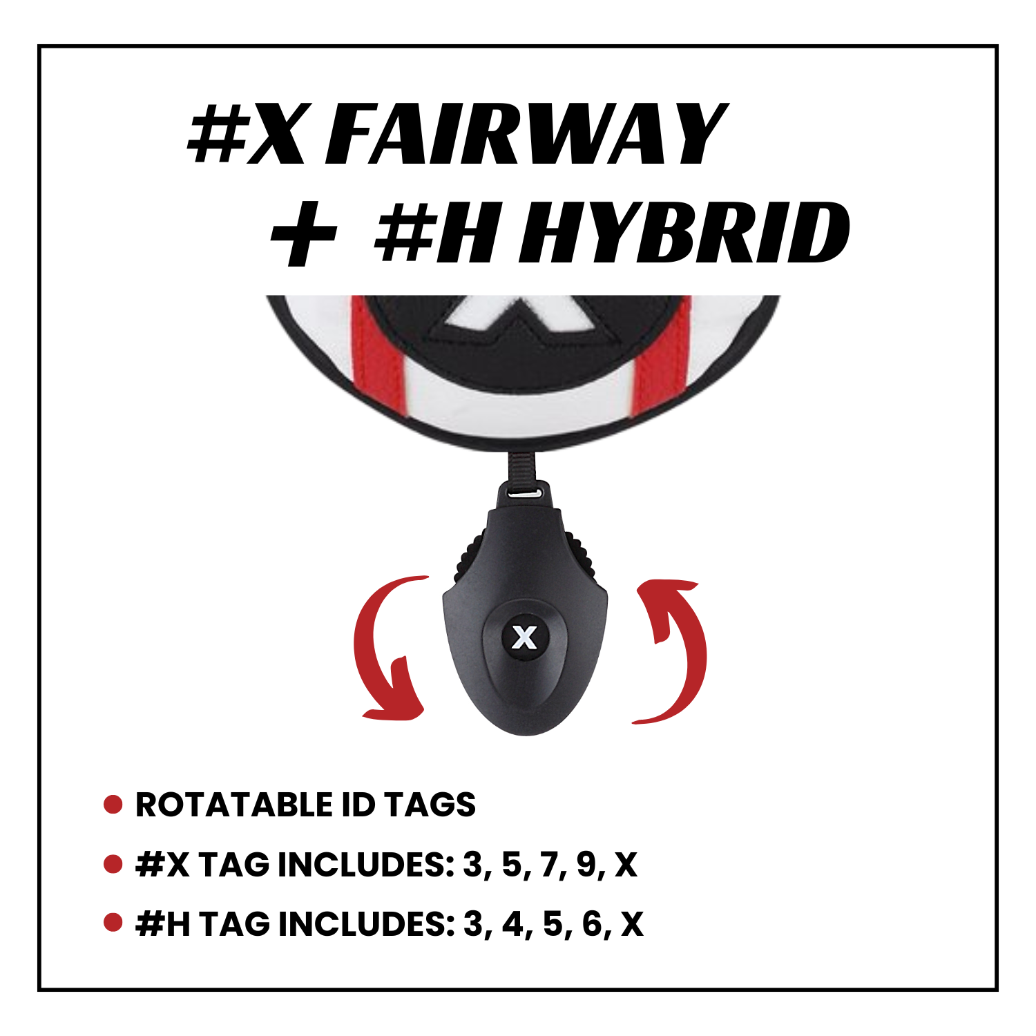 Majek Golf Clubs Club Premium Poker Diamond Protective Hand Made Black Red White Head Covers