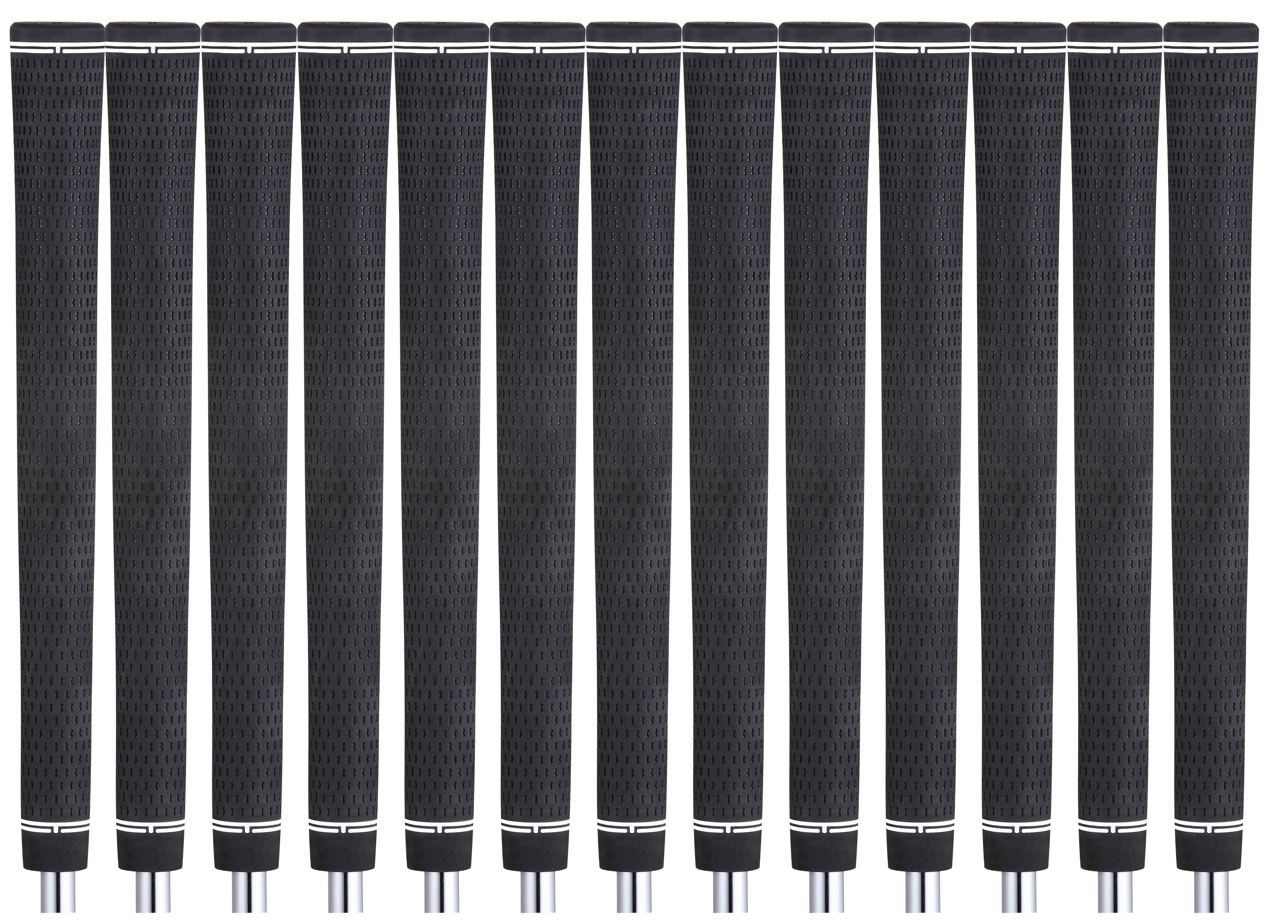 Majek Golf Club Grips Super Jumbo Extra Large Tour 360 Degree Black - NO LOGO - Round .600 Extra Large XL XXL Great for Tall Golfers with Big Hands - Premium Rubber Golf Grips -High Traction