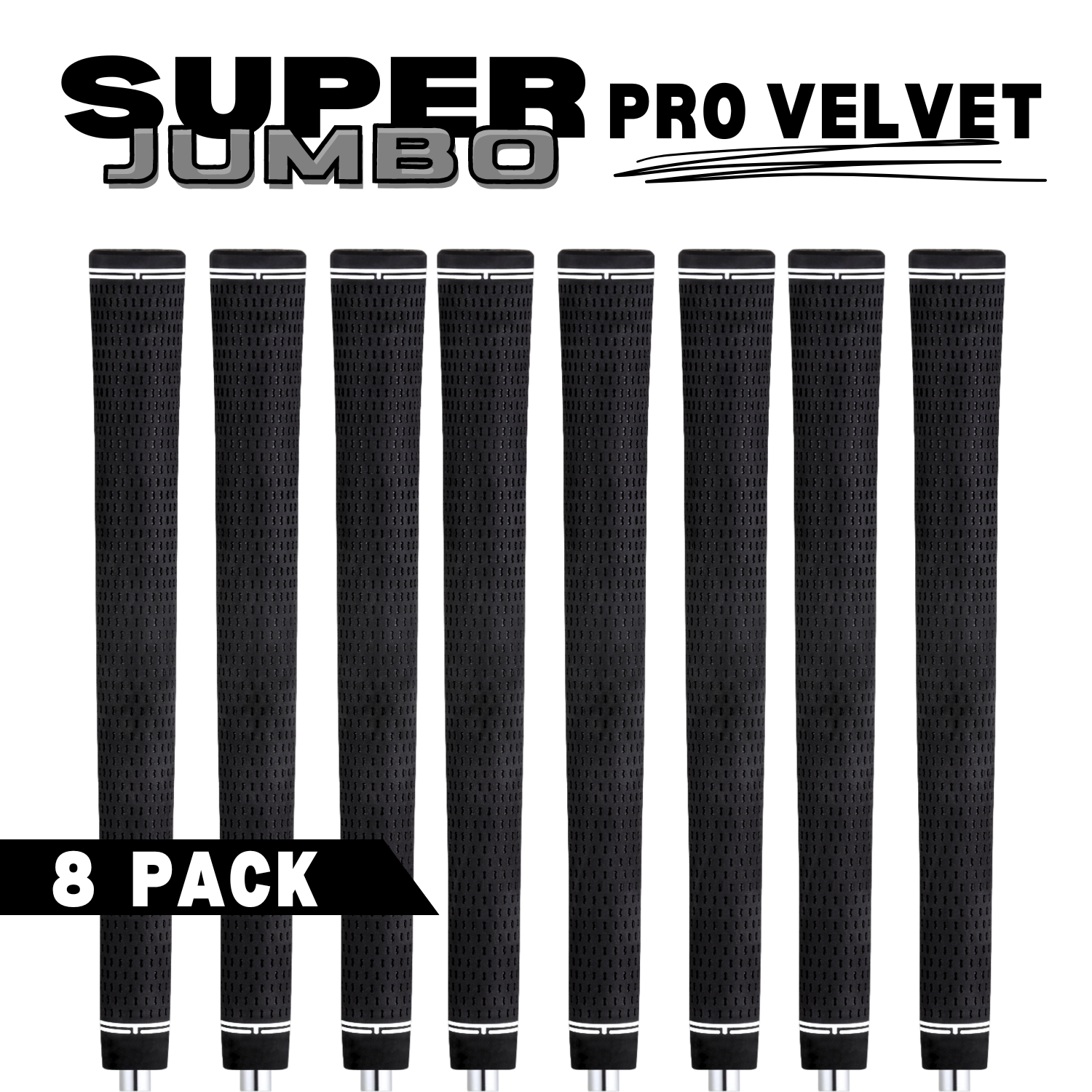 Majek Golf Club Grips Super Jumbo Extra Large Tour 360 Degree Black - NO LOGO - Round .600 Extra Large XL XXL Great for Tall Golfers with Big Hands - Premium Rubber Golf Grips -High Traction