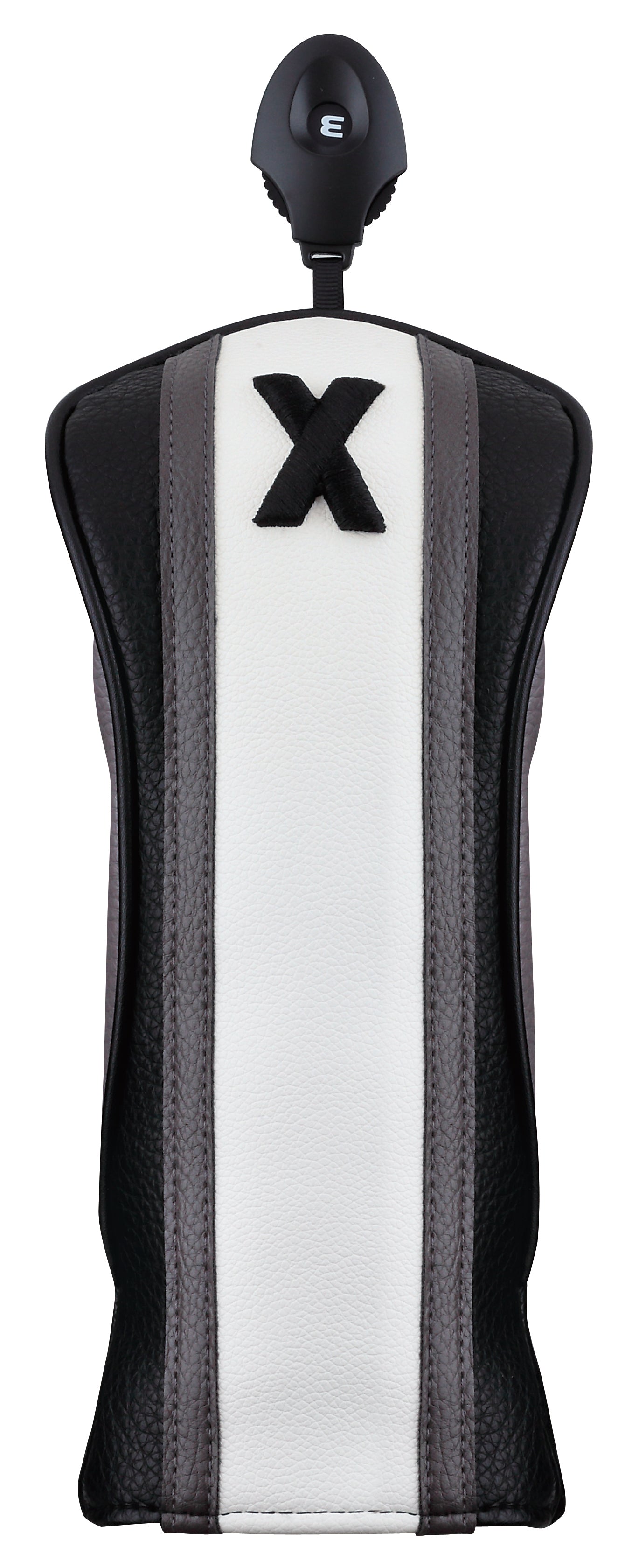 Majek Golf Clubs Premium Protective White Grey & Black Striped Head Covers