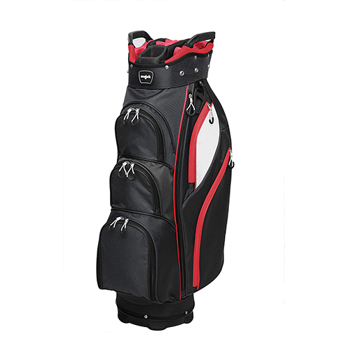 Majek Premium Black Red White Golf Bag 9.5 inch 14-Way Friendly Separator Top with Putter Sleeve