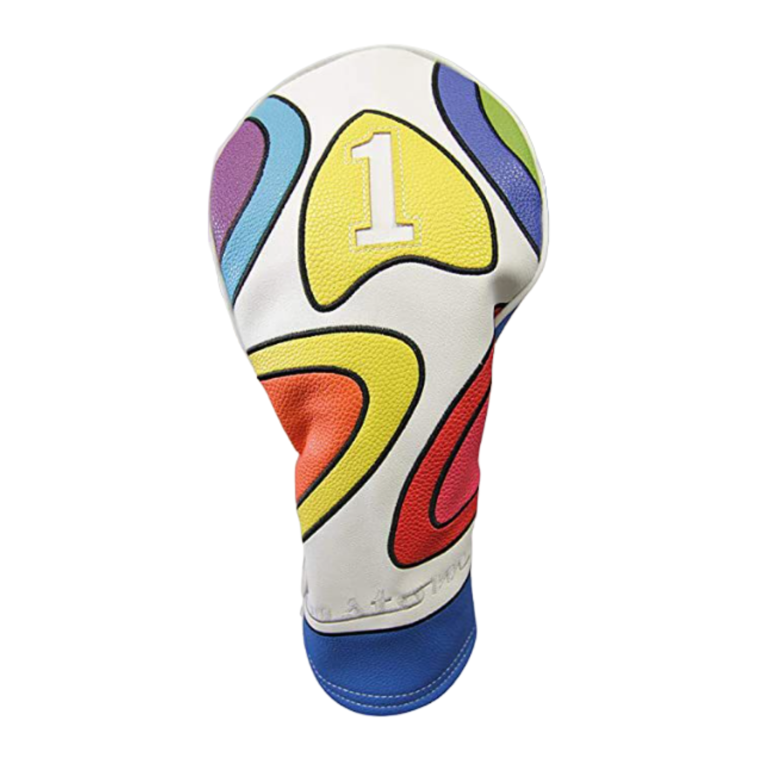 Majek Retro Golf Headcover Limited Edition Vintage Leather Style Psychedelic Colorful Groovy Custom Design #1 3 5 X H Driver Fairway Woods and Hybrid Head Cover