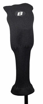 Majek All Hybrid Golf Club Black Sleek Tight Fit Headcover Set and Individual #3-SW Acrylic Head Covers