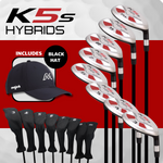 Majek Golf K5 Regular Mens All True Hybrid Clubs Complete Full Hybrid Set Includes #3,4,5,6,7,8,9,PW + Headcover Set & Majek Golf Hat