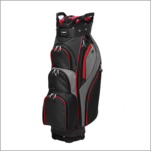 Majek Premium Black Red Charcoal Golf Bag 9.5 inch 14-Way Friendly Separator Top with Putter Sleeve