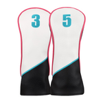 Majek Golf Clubs Premium Protective Pink Teal White and Black Head Covers