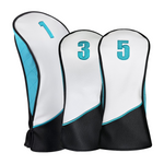 Majek Golf Clubs Premium Protective Teal White and Black Head Covers