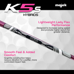 Majek K5s Pink Ladies Golf Hybrids Irons Set Womens All True Hybrid Ultra Light Weight Forgiving Includes 4-SW