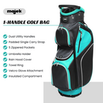 Majek Teal Black Golf Bag 9 inch 14-Way Friendly Separator Top