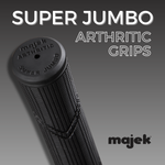 Majek Golf Club Grips Super Jumbo Arthritic Extra Large Tour 360 Degree Black - NO LOGO - Round .600 Extra Large XL XXL Great for Senior Golfers with Big Hands - Premium Rubber Golf Grips - 13 Pack High Traction Arthritic Grips