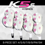 Majek K5s Pearl Ladies Golf Hybrids Irons Set Womens All True Hybrid Ultra Light Weight Forgiving Includes 4-SW