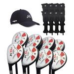 Majek Golf Left Handed K5 Mens Regular All True Hybrid Clubs Complete Full Hybrid Set Includes #3,4,5,6,7,8,9,PW + Headcover Set &  Majek Golf Hat