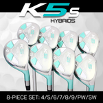 Majek K5s Teal Ladies Golf Hybrids Irons Set Womens All True Hybrid Ultra Light Weight Forgiving Includes 4-SW