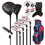 Majek Senior Lady Golf Package: 12.5 Driver + 3 Wood + 4,6,8,PW Hybrid Set + P-200 Blade Putter with Headcovers and Golf Bag