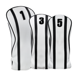 Majek Golf Clubs Premium Protective White & Black Head Covers