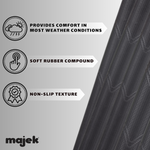 Majek Golf Club Grips Super Jumbo Arthritic Extra Large Tour 360 Degree Black - NO LOGO - Round .600 Extra Large XL XXL Great for Senior Golfers with Big Hands - Premium Rubber Golf Grips - 13 Pack High Traction Arthritic Grips