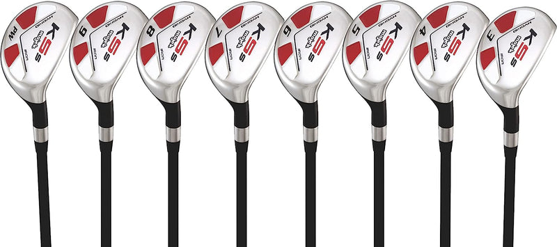 Senior Single Length - One Length Men's Majek Golf All Hybrid Complete Full Set, which Includes: #3 4 5 6 7 8 9 PW Senior Flex Total of 8 Right Handed New Utility “A” Flex Clubs