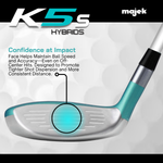 Majek K5s Teal Ladies Golf Hybrids Irons Set Womens All True Hybrid Ultra Light Weight Forgiving Includes 4-SW
