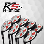 Majek Golf Left Handed K5 Mens Regular All True Hybrid Clubs Complete Full Hybrid Set Includes #3,4,5,6,7,8,9,PW + Headcover Set &  Majek Golf Hat