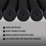 Majek Golf Club Grips Super Jumbo Arthritic Extra Large Tour 360 Degree Black - NO LOGO - Round .600 Extra Large XL XXL Great for Senior Golfers with Big Hands - Premium Rubber Golf Grips - 13 Pack High Traction Arthritic Grips