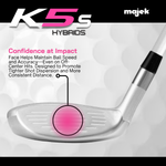 Majek K5s Pearl Ladies Golf Hybrids Irons Set Womens All True Hybrid Ultra Light Weight Forgiving Includes 4-SW