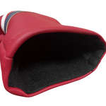 Majek Retro Golf Headcovers Red with White and Blue Stripe Vintage Leather Style 1 3 H Driver Fairway and Hybrid Head Covers Fits 460cc Drivers Classic Look