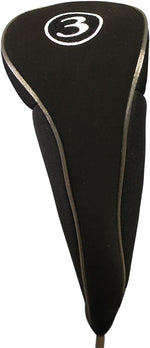 Majek Black Golf Zipper Driver + Fairway Woods Headcovers