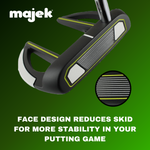 Majek K5 P-202 Lime and Black Golf Putter Men's Club Claw Style Forgiving Mallet Perfect for Lining up Your Putts