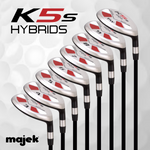 Majek Golf K5 Senior Lady All True Hybrid Clubs Complete Full Hybrid Set Includes #3,4,5,6,7,8,9,PW + Headcover Set & Majek Golf Hat