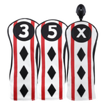 Majek Golf Clubs Club Premium Poker Diamond Protective Hand Made Black Red White Head Covers