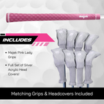 Majek K5s Pearl Ladies Golf Hybrids Irons Set Womens All True Hybrid Ultra Light Weight Forgiving Includes 4-SW