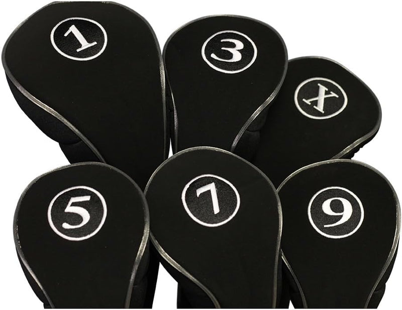 Majek Black Golf Zipper Driver + Fairway Woods Headcovers
