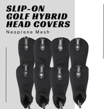 Black All Hybrid Headcover Sets Golf Club Covers Head Cover Neoprene Mesh Complete