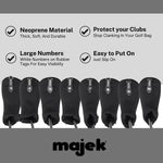 Black All Hybrid Headcover Sets Golf Club Covers Head Cover Neoprene Mesh Complete