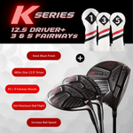 Majek Lady Golf Package: 12.5 Driver + 3/5 Wood + 3-PW Hybrid Set + P-200 Blade Putter with Headcovers and Black Teal Golf Bag