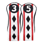 Majek Golf Clubs Club Premium Poker Diamond Protective Hand Made Black Red White Head Covers