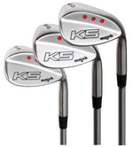 Majek K5 Golf Men's Complete Wedge Set: 52° Gap Wedge (GW), 56° Sand Wedge (SW), 60° Lob Wedge (LW) Right Handed Stiff Flex Steel Shaft