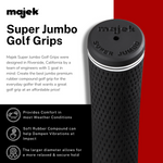 Majek Golf Club Grips Super Jumbo Extra Large Tour 360 Degree Black - NO LOGO - Round .600 Extra Large XL XXL Great for Tall Golfers with Big Hands - Premium Rubber Golf Grips -High Traction