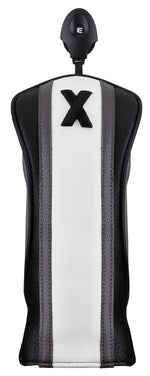 Majek Golf Clubs Premium Protective White Grey & Black Striped Head Covers